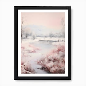 Dreamy Winter Painting Lake District National Park United Kingdom 1 Art Print