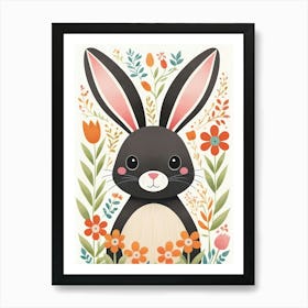 Floral Cute Baby Bunny Nursery (31) Art Print