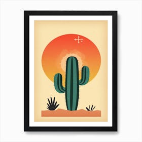 Cactus In The Desert Illustration 3 Art Print