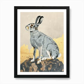 Arctic Hare Precisionist Illustration 3 Art Print