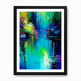 Water Gardens Waterscape Bright Abstract 1 Art Print