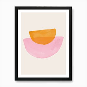 Pink And Orange Shapes 1 Art Print