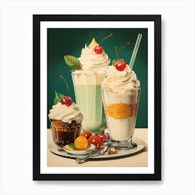 Vintage Ice Cream Sundae Photography Style 3 Art Print