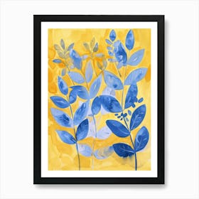 Blue Leaves 22 Art Print