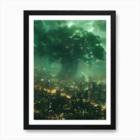 Whimsical Tree In The City 9 Art Print