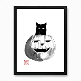 Halloween Cat Art Print