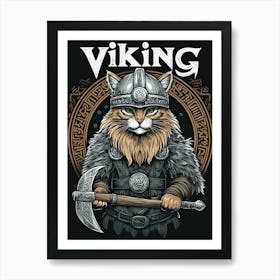 Viking Cat 4 Art Print