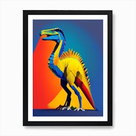 Kritosaurus Primary Colours Dinosaur Art Print