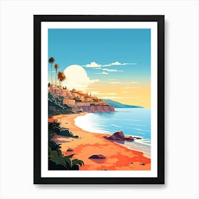 French Riviera, France, Flat Illustration 4 Art Print