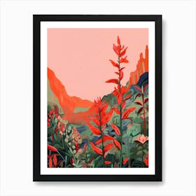 Boho Wildflower Painting Cardinal Flower 3 Art Print