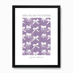 White And Lilac Bows 3 Pattern Poster Art Print