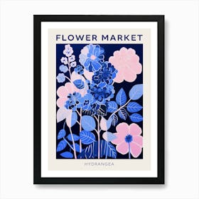 Blue Flower Market Poster Hydrangea 2 Art Print