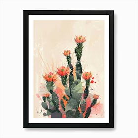 Cylindropuntia Kleiniae Minimalist Abstract 1 Art Print