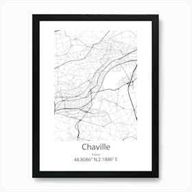 Chaville,France Minimalist Map Art Print