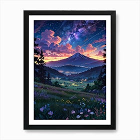 Night Sky Anime aesthetic 45 Art Print