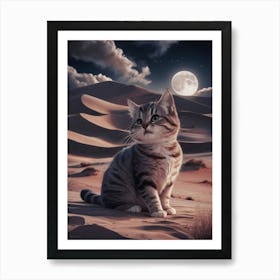 Cat In The Desert 3 Art Print