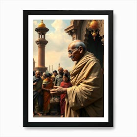 Mahatma Gandhi Portrait - Diverse Art Illustration 73 Art Print