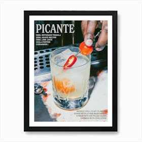 Picante Cocktail Recipe Vintage Photo Kitchen Art Print