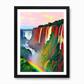 Iguazú Falls National Park 1 Brazil Abstract Colourful Art Print