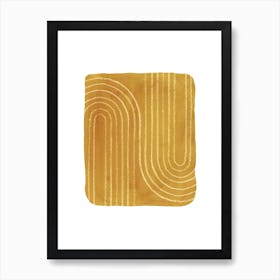 Mustard Wavy Lines Art Print