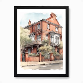 Stoke Newington London Neighborhood, Watercolour 3 Art Print