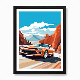 A Chevrolet Camaro In The The Great Alpine Road Australia 3 Art Print
