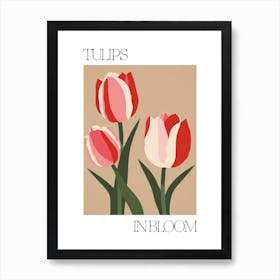 Tulips In Bloom Flowers Bold Illustration 3 Art Print