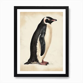 Adlie Penguin Floreana Island Vintage Botanical Painting 1 Art Print