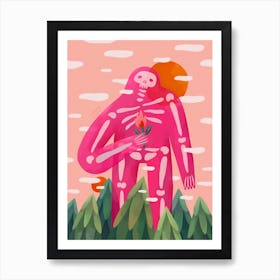 Lonely Pink Monster Art Print