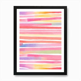 Watercolor Stripes Art Print