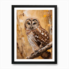 Boreal Owl Painting 3 Art Print