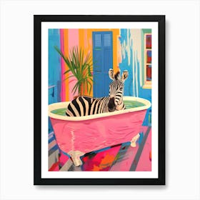 Zebra Print Maximalist Bathroom Art Print