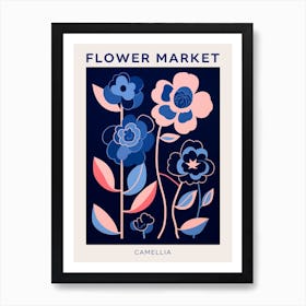 Blue Flower Market Poster Camellia 3 Art Print