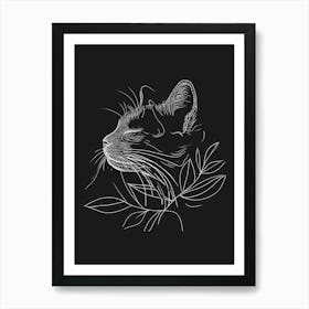 Scottish Fold Cat Minimalist Illustration 3 Art Print