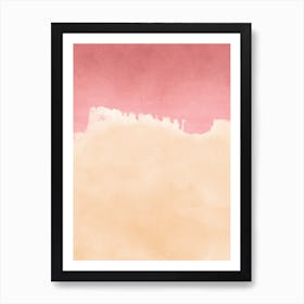 Minimal Landscape Pink And Yellow 01 Art Print