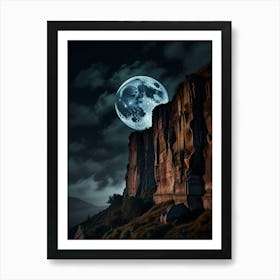 Full Moon Over The Cliffs Art Print