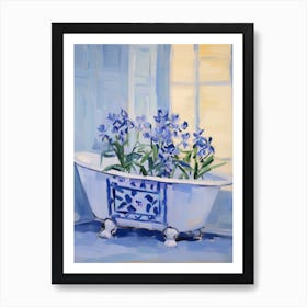 A Bathtube Full Of Bleeding Heart In A Bathroom 3 Art Print