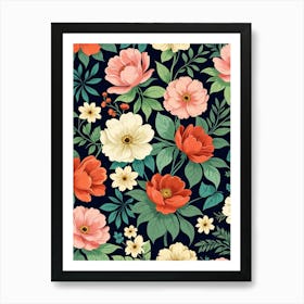 Floral Seamless Pattern Art Print