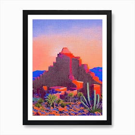 Mesa, City Us  Pointillism Art Print