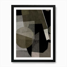 SICILY - Minimalist, Modern, Abstract, Graphic, Geo, Tonal, Brown, Black Art Print