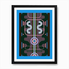 Fudge Blue Brown Geometric Abstract Art Print