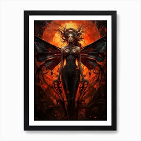 Gothic Fairy Butterfly Art Print