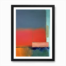 Red And Blue Abstract Painting 1 Art Print