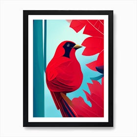 Northern Cardinal Pop Matisse Bird Art Print