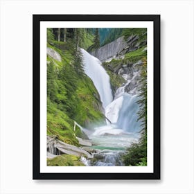 Krimml Waterfalls, Austria Realistic Photograph (2) Art Print