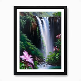 Millaa Millaa Falls, Australia Peaceful Oil Art  Art Print