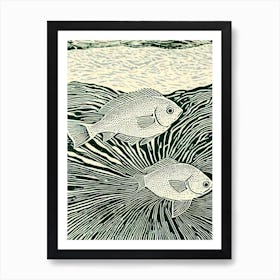 Flounder II Linocut Art Print