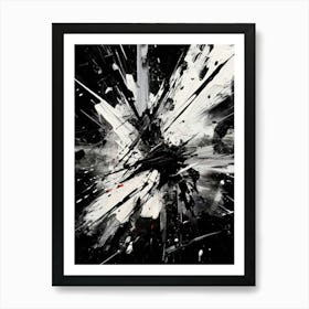 Rebellion Abstract Black And White 3 Art Print