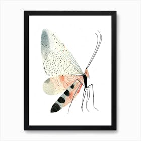 Colourful Insect Illustration Lacewing 20 Art Print