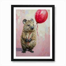 Cute Wombat 2 With Balloon Art Print